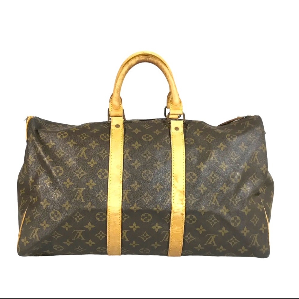 Authentic Louis Vuitton Classic Monogram Keepall 45 Handbag